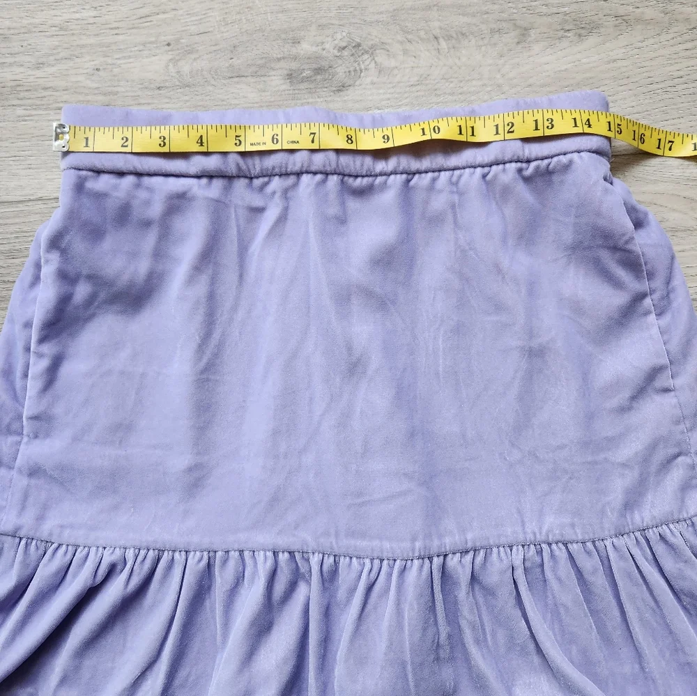 J. Crew Purple Velvet Skirt Womens Small Peplum Spring Pastel Lavender Summer
